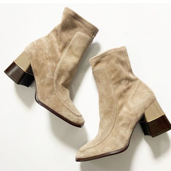 NEW Tory Burch Multi-Logo Stretch Suede Boot size 9 - Picture 7 of 13